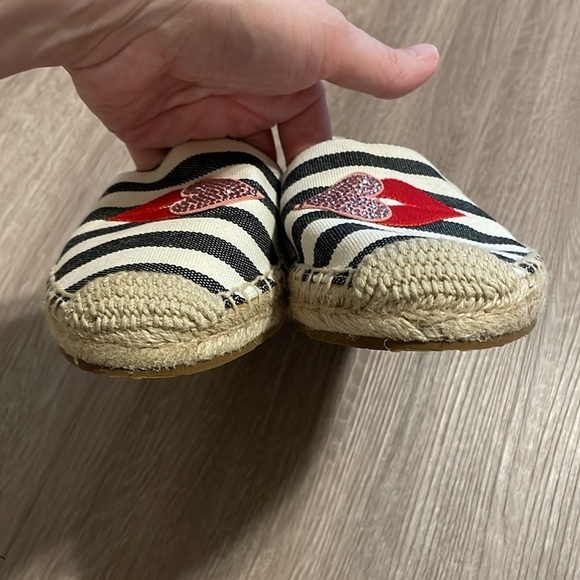 Kate Spade Women Gimlet Heart Espadrille Size 5 Stripe Embroidered Preppy - Picture 4 of 11